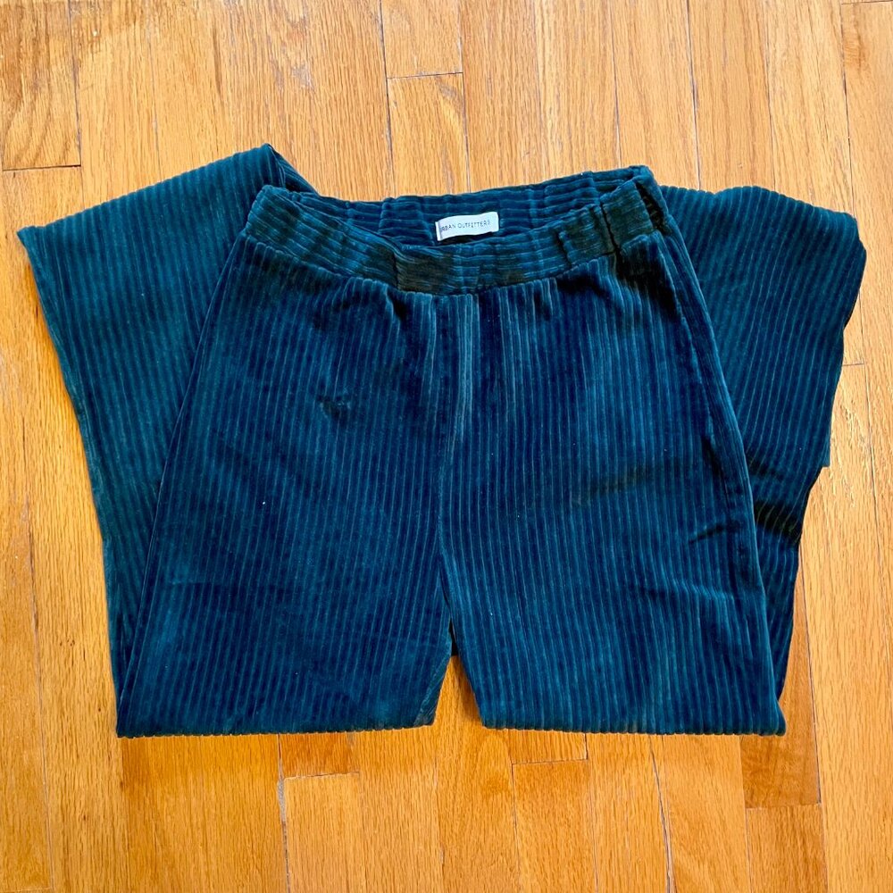 Urban Outfitters Forest Green Stretchy Corduroy Flared Pants